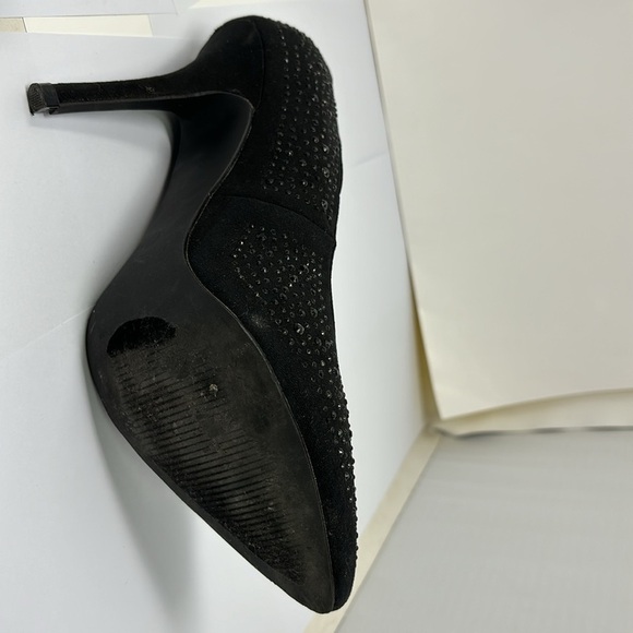 CATHY JEAN women's high heel shoe in black with stones in its design size 7.5 - Picture 6 of 6
